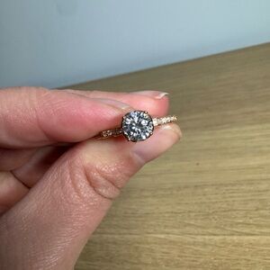 1 ct moissanite rose gold ring